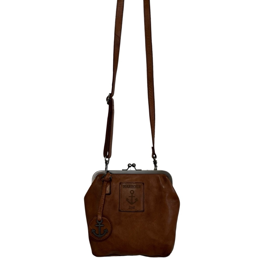 Harbour 2nd Kiss Lock Rosalie Crossbody Bag in Cognac NEW
